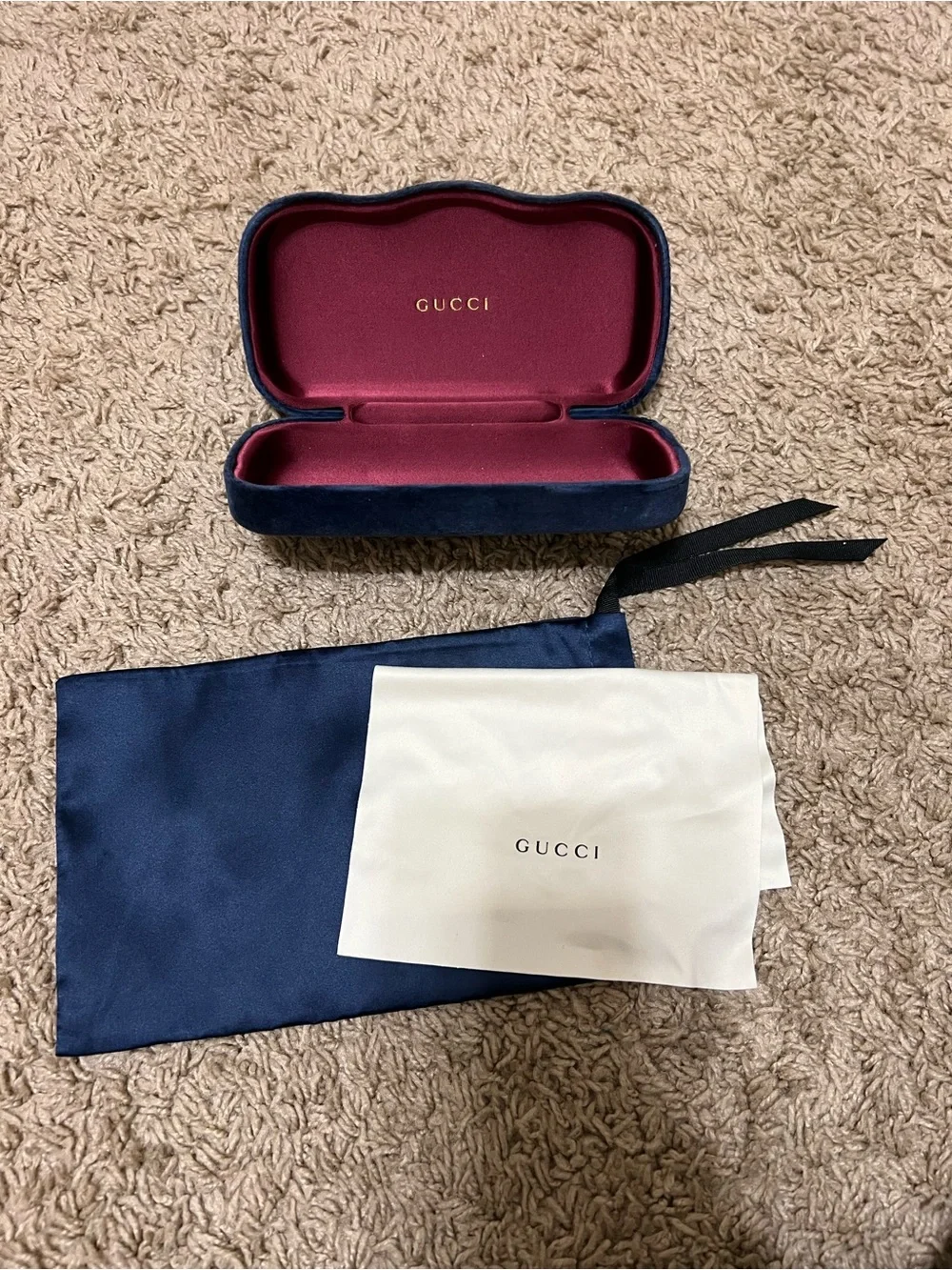 Gucci Navy Blue Velvet Eyewear Case